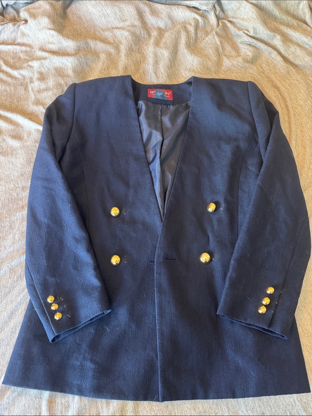 True vintage Sasson Brand  Navy Double-Breasted Blazer with Gold-Tone Buttons